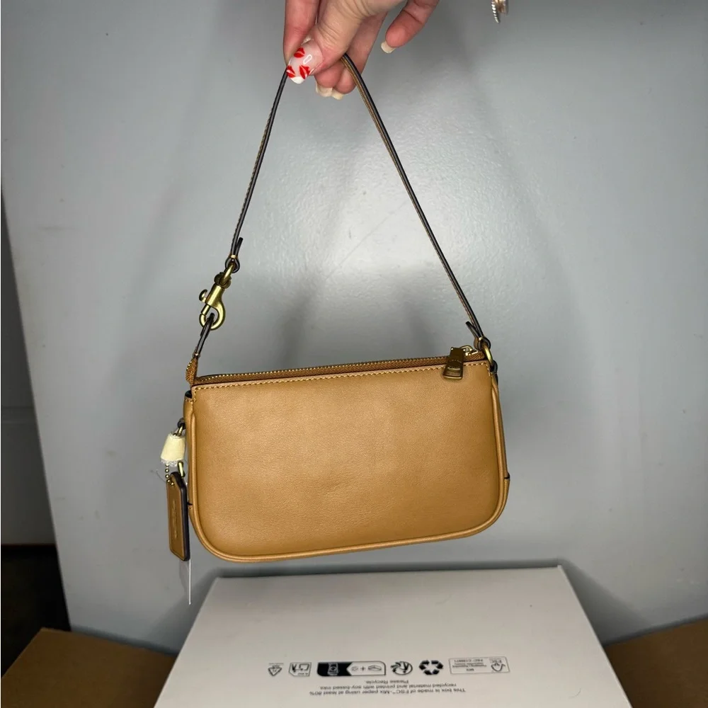 Coach Tan Mini Plaza Shoulder Bag with Gold Hardware - Picture 4 of 7